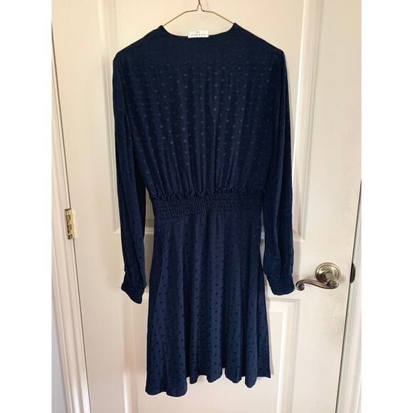 Sandro Claudia Shirred Polka Dot Mini Dress Marine (Please Read) - Picture 8 of 16